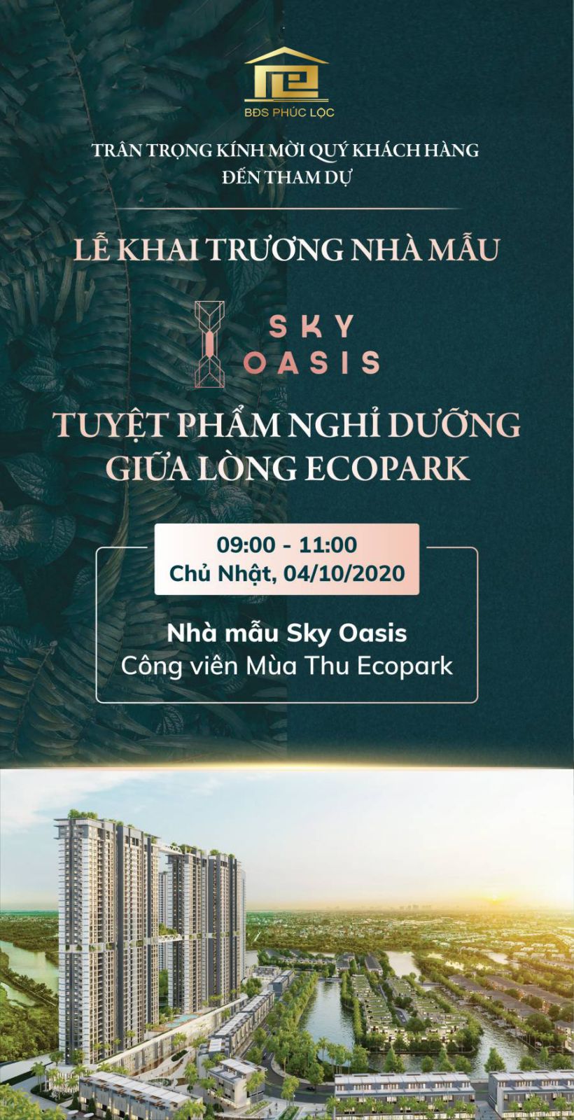 Thư mời ra mắt Sky Oasis Ecopark được thiết kế rất đặc biệt với chủ đề \