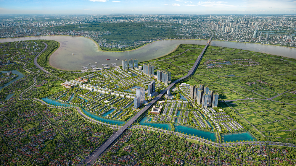 Alluvia City tọa lạc tại vị trí đắc địa bên dòng sông Hồng hiền hòa, cách trung tâm Hà Nội khoảng 15km.